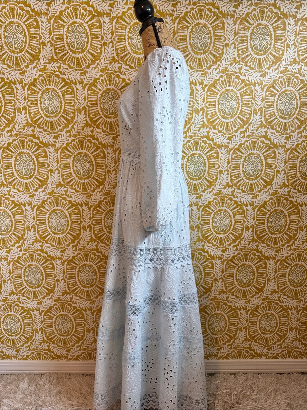 Antonio Melani x Born On Fifth The Primrose Eyelet Embroidered Maxi Dress Sz 4 - Picture 9 of 13